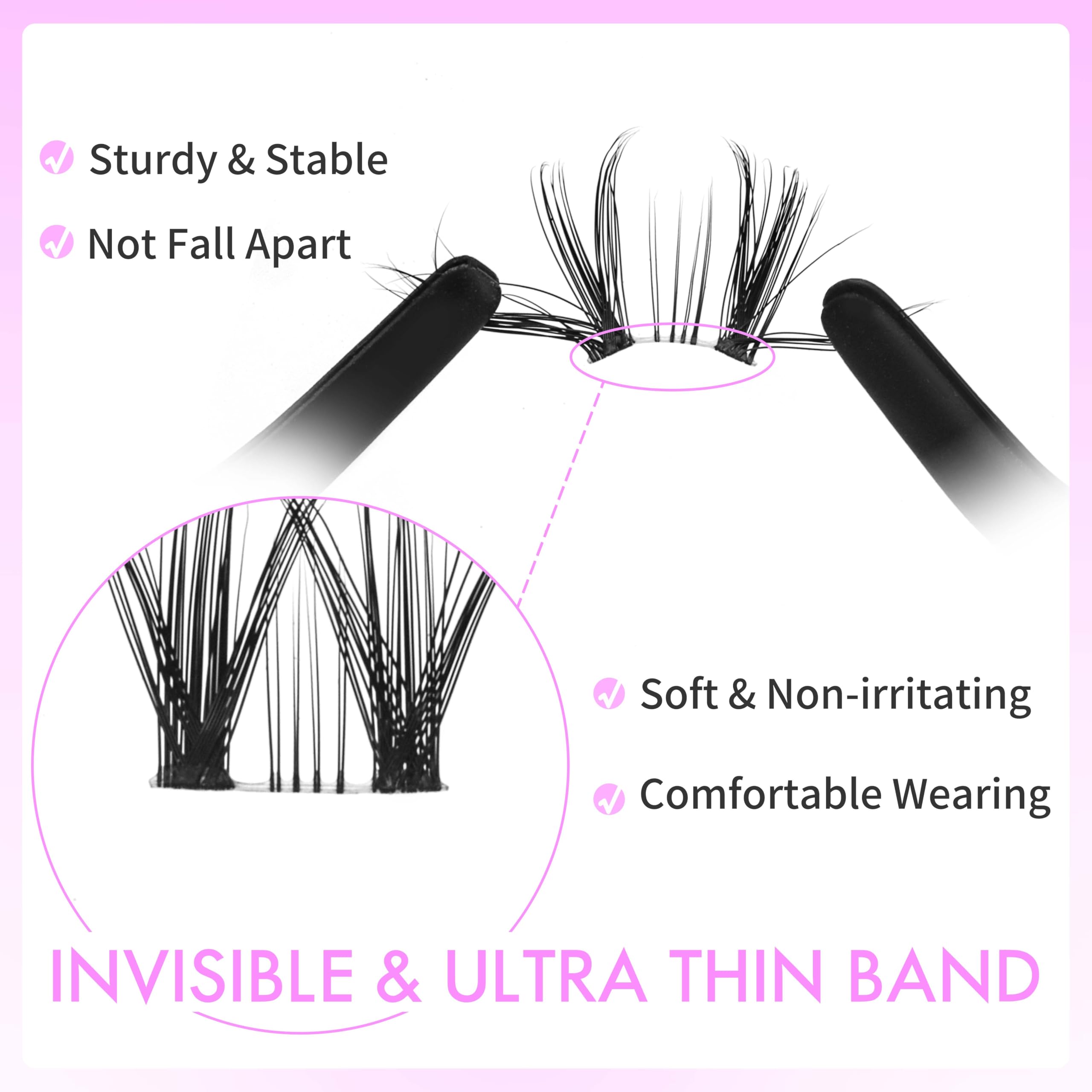 VEYESBEAUTY Lash Clusters Newbie five-second method for quick looks.