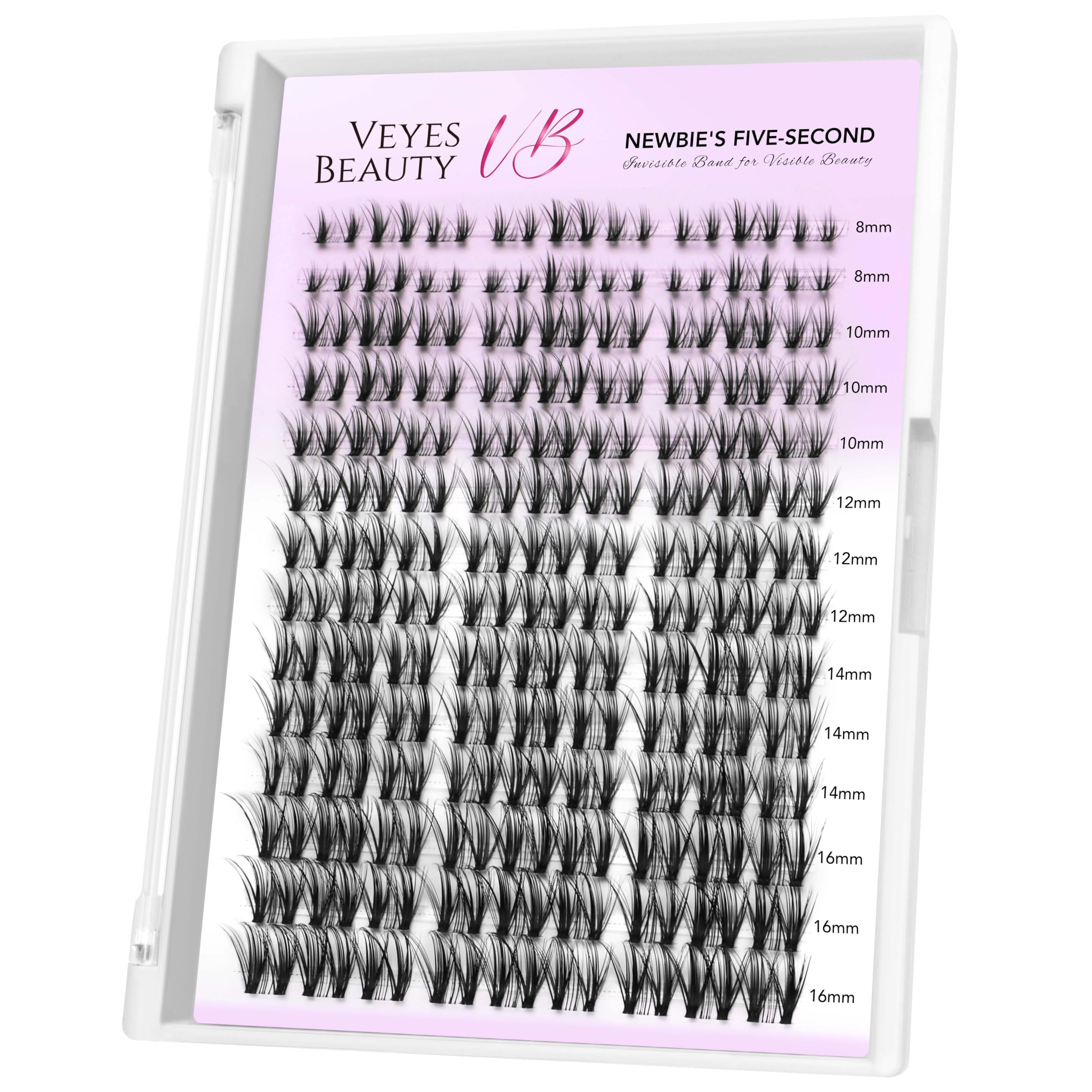 VEYESBEAUTY Lash Clusters with a thin band for easy, comfortable application.