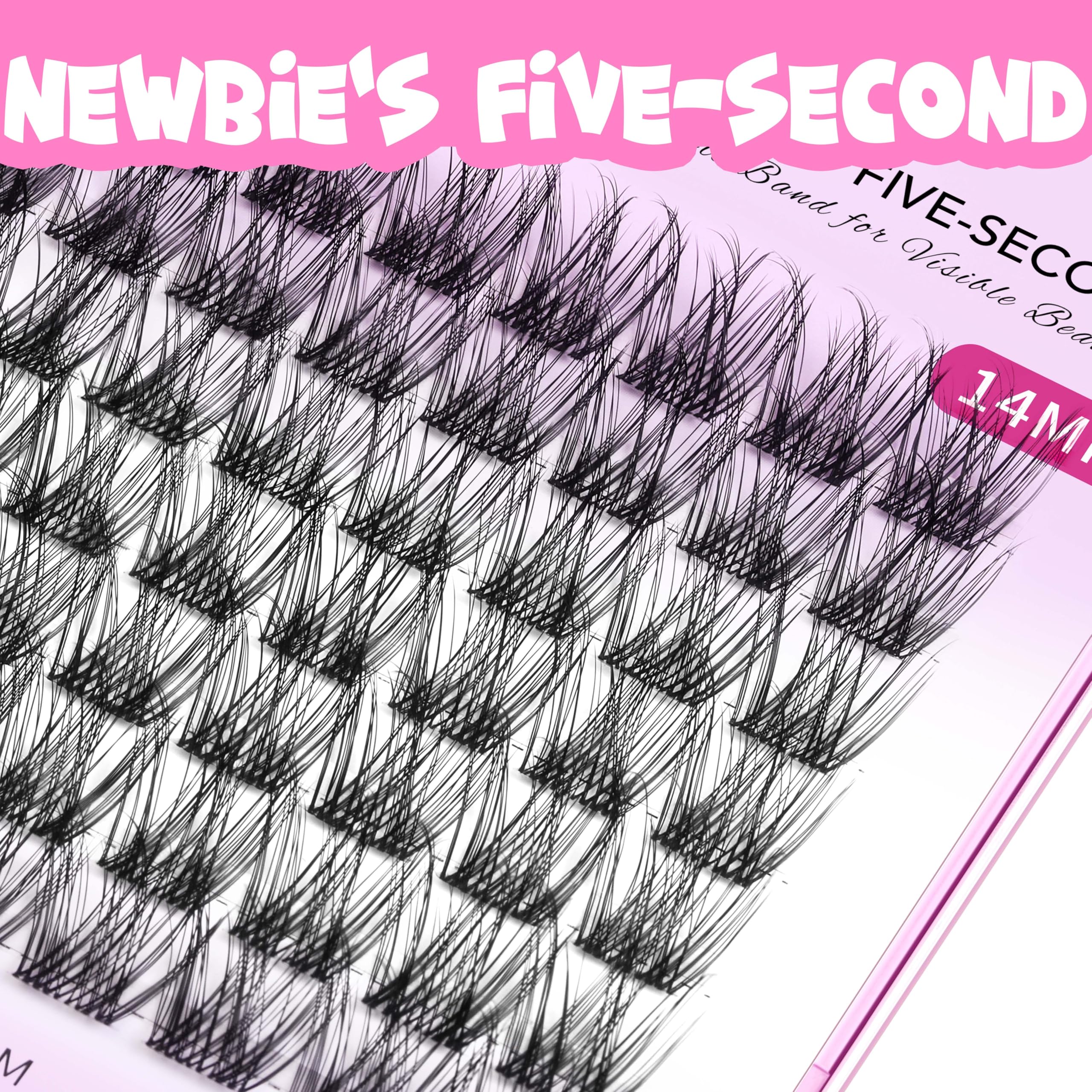 VEYESBEAUTY Lash Clusters tray 12mm highlights single-length LuxeBold lashes for balanced styling.