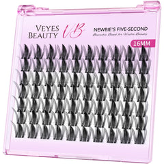 VEYESBEAUTY lash clusters tray 16mm wispy for natural fullness.