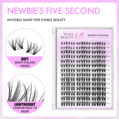 VEYESBEAUTY Lash Clusters wispy fibers for natural-looking fullness.