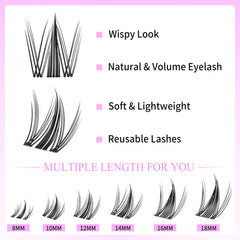 VEYESBEAUTY clusters applied with lash bond and applicator for secure, even distribution.