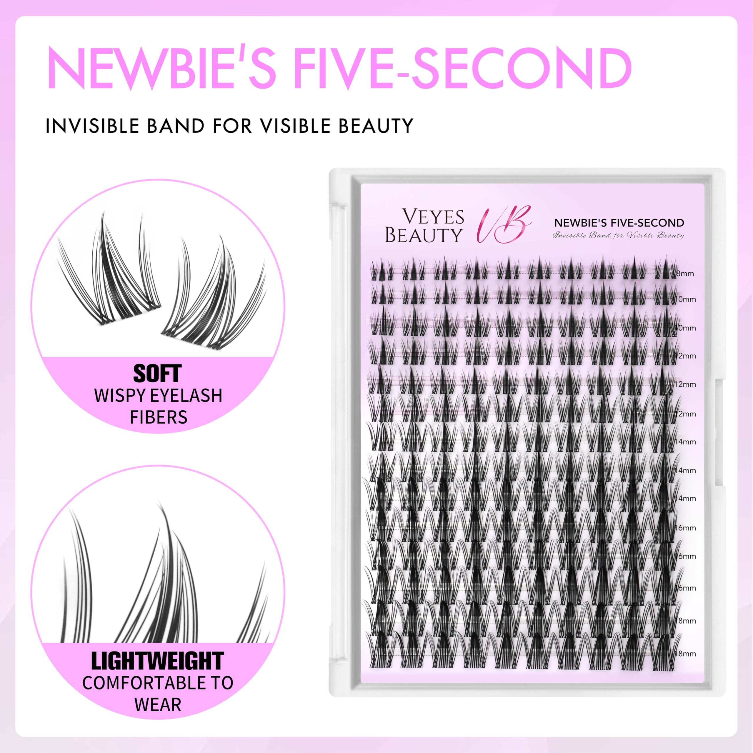 VEYESBEAUTY Manga Lash Clusters worn on eye for a lightweight, natural, fluttery appearance.