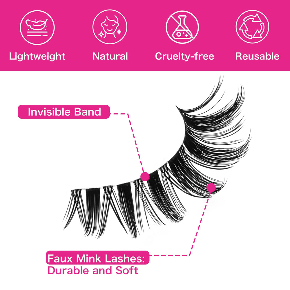 VEYESBEAUTY lashes feature an invisible band for seamless application