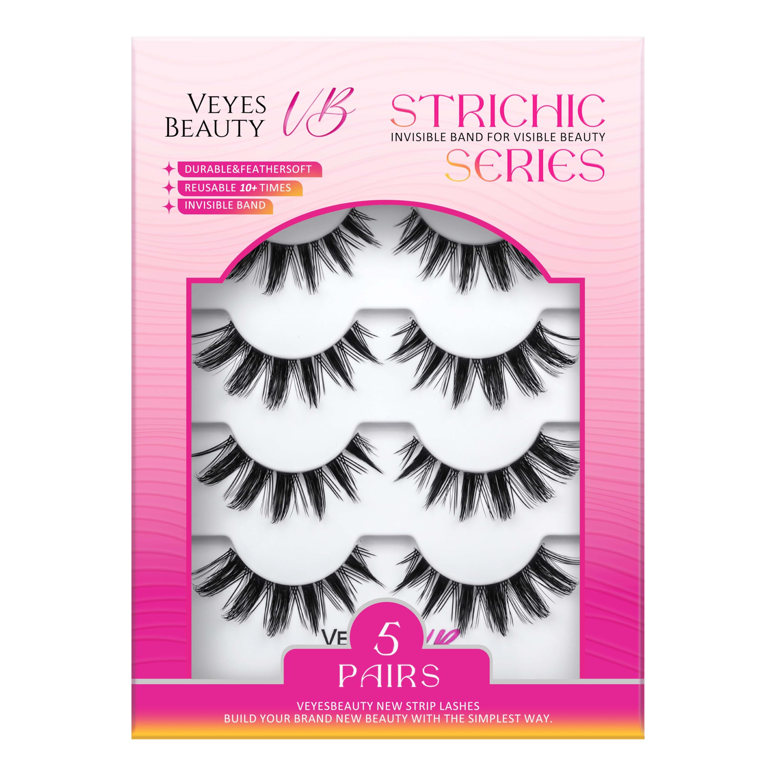 VEYESBEAUTY manga lashes with wispy design for natural look