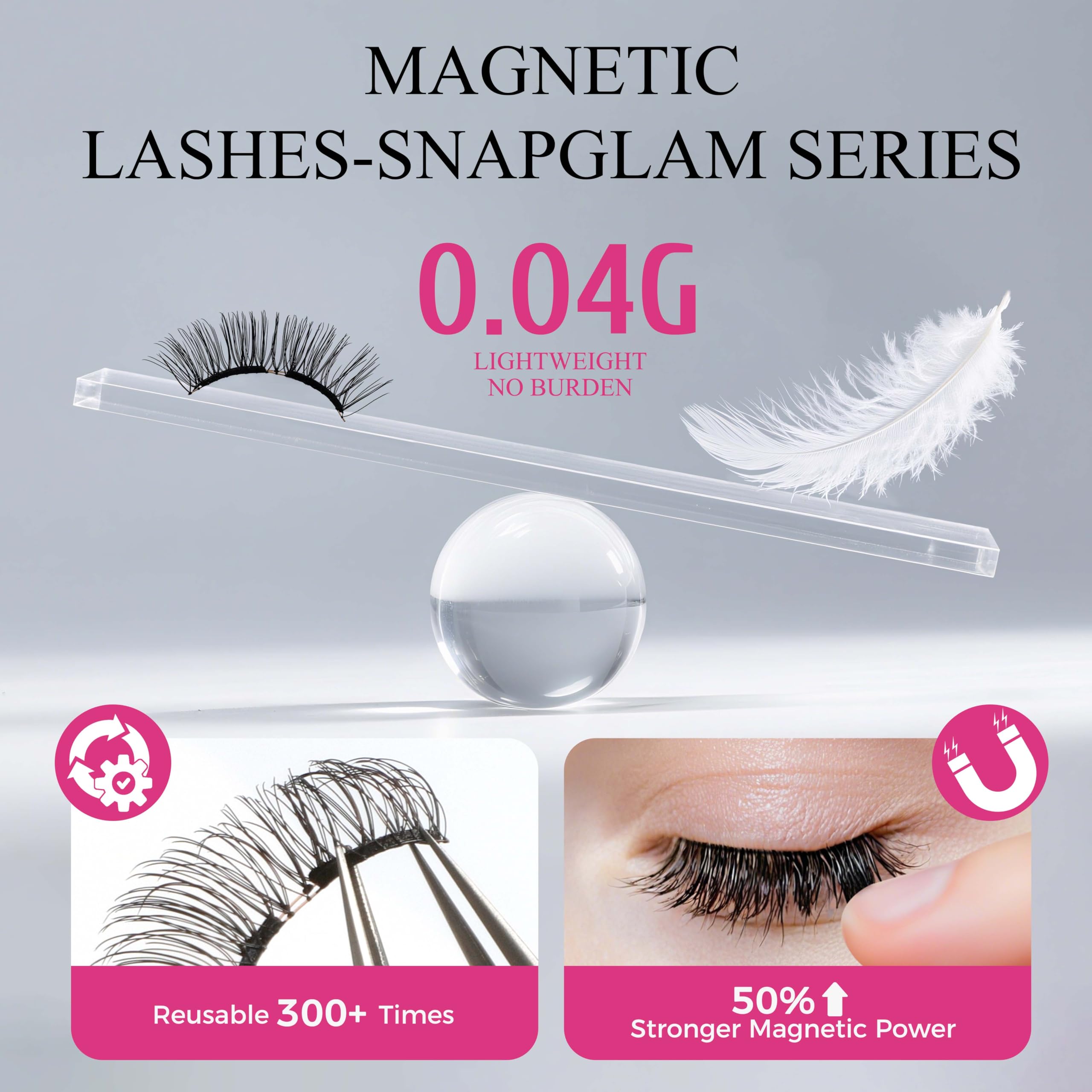 VEYESBEAUTY Moonlit Lashes on eye close-up showing natural look and magnetic hold