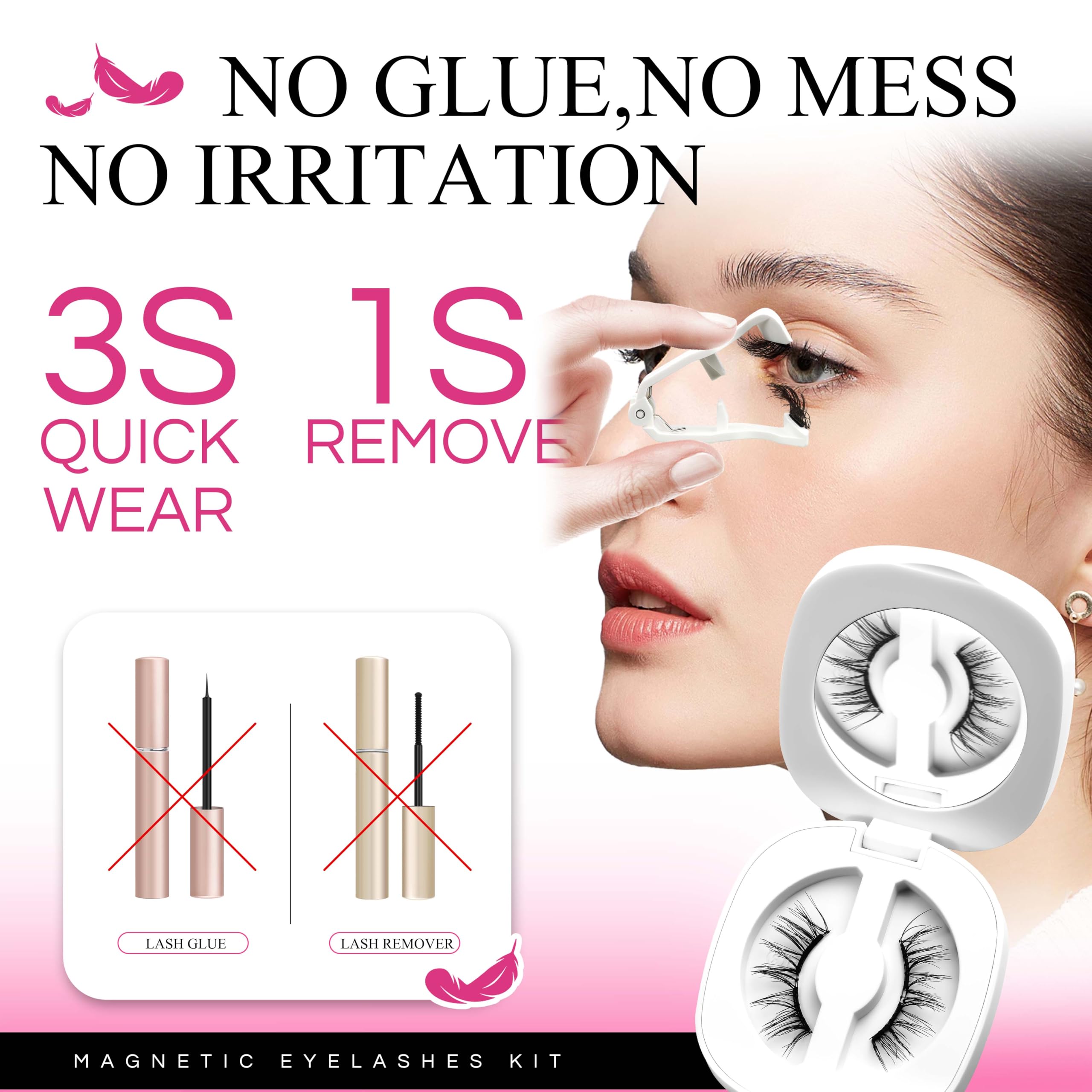 NomSpirit lashes packaging with clear care tips and start guide.