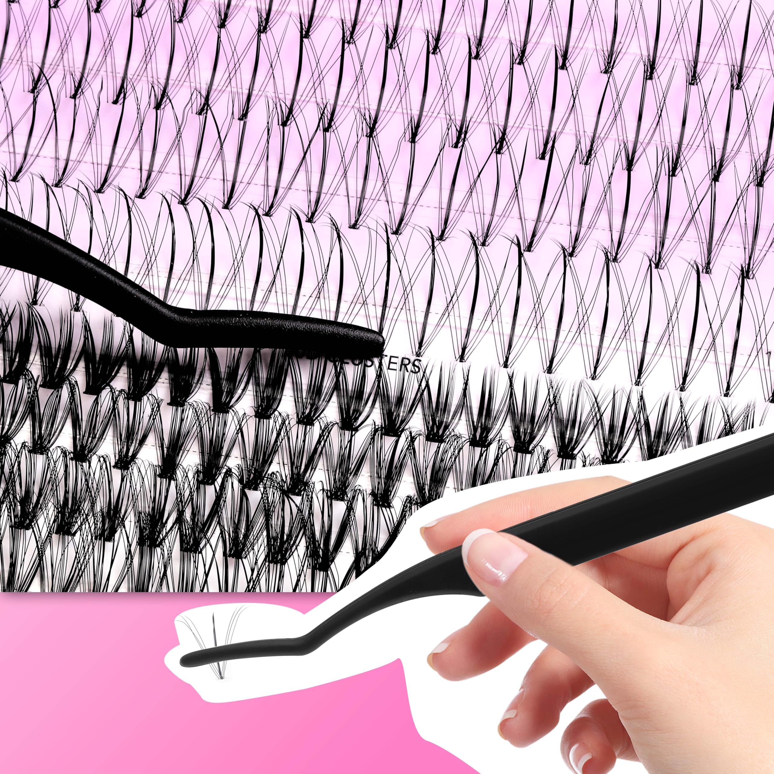 VEYESBEAUTY ONE MORE+ 40D clusters deliver full lash drama with light feel