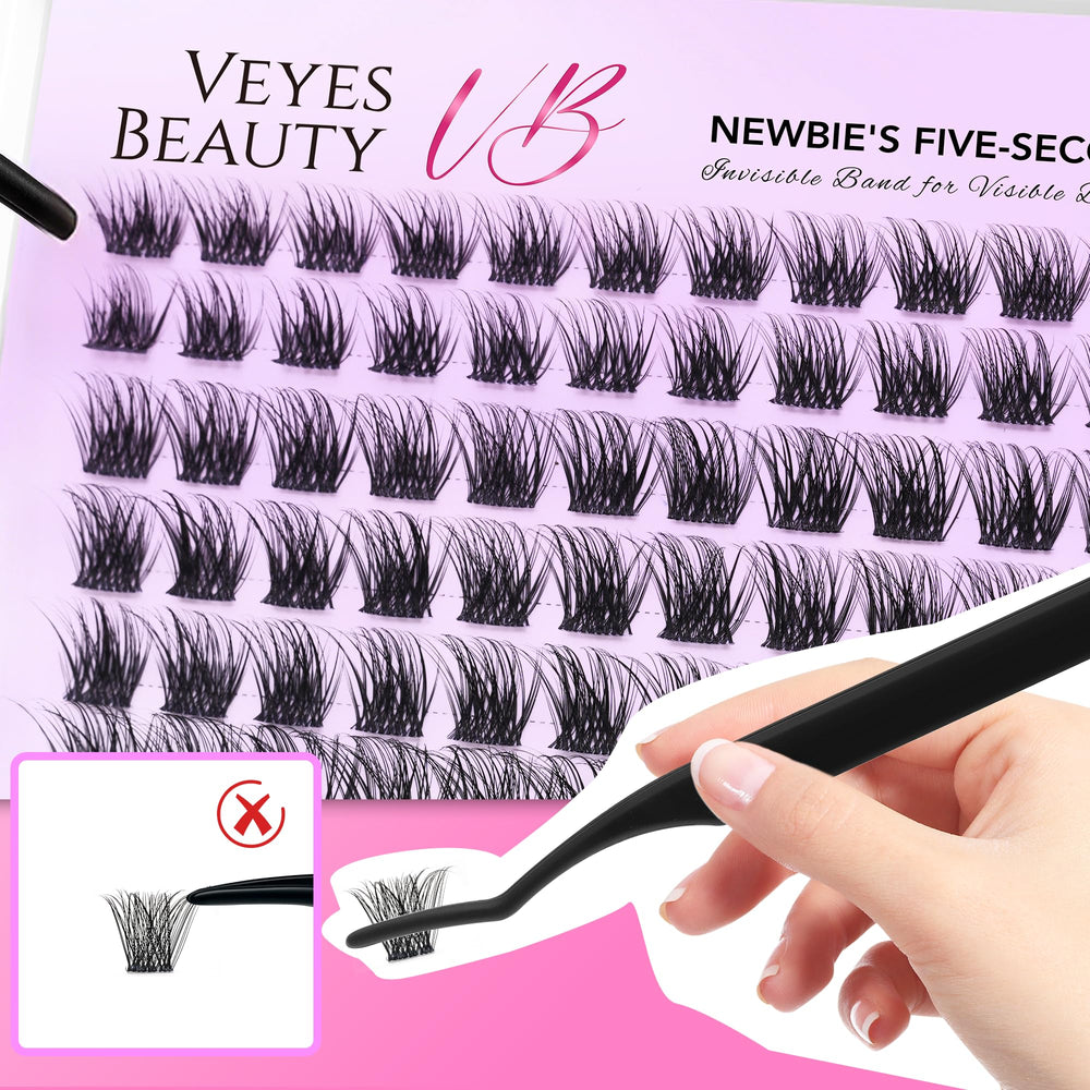 VEYESBEAUTY PBT fiber lashes close-up for natural fluffy texture