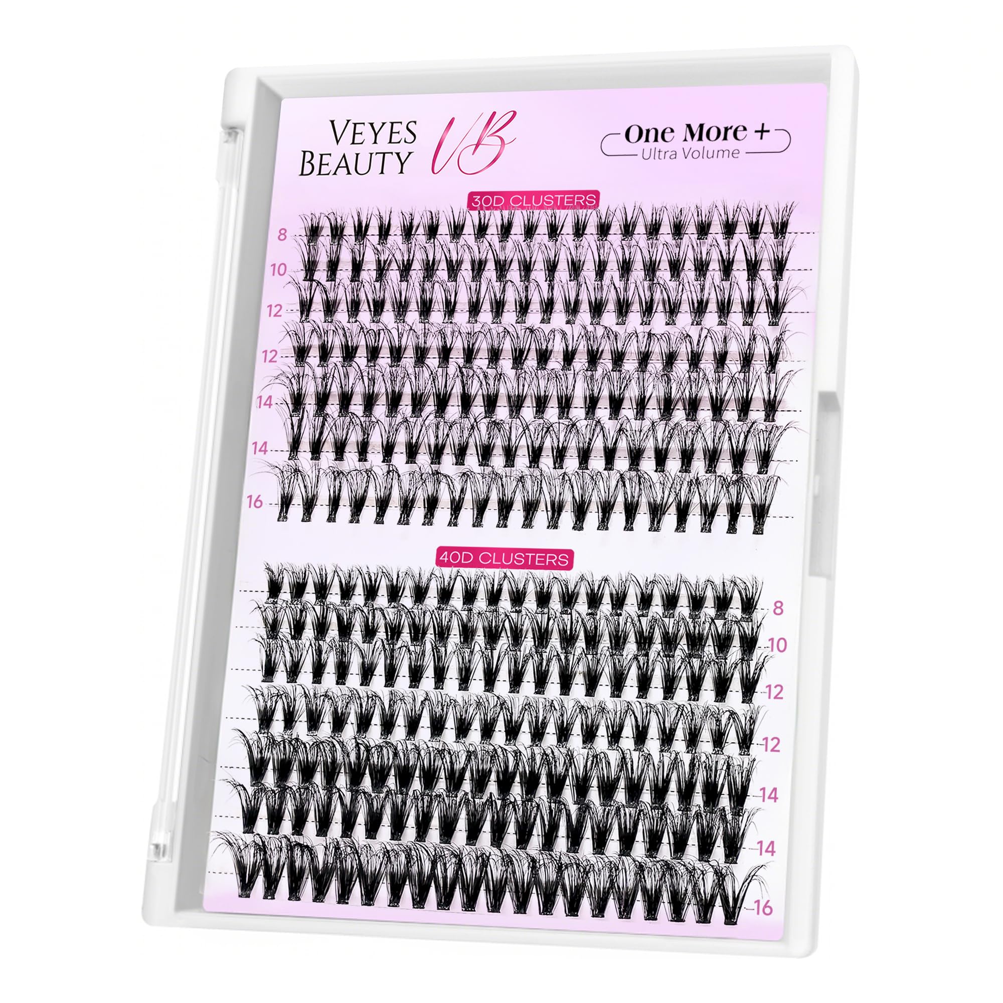 VEYESBEAUTY UltraVolume 30D clusters tray for customizable lash fullness.