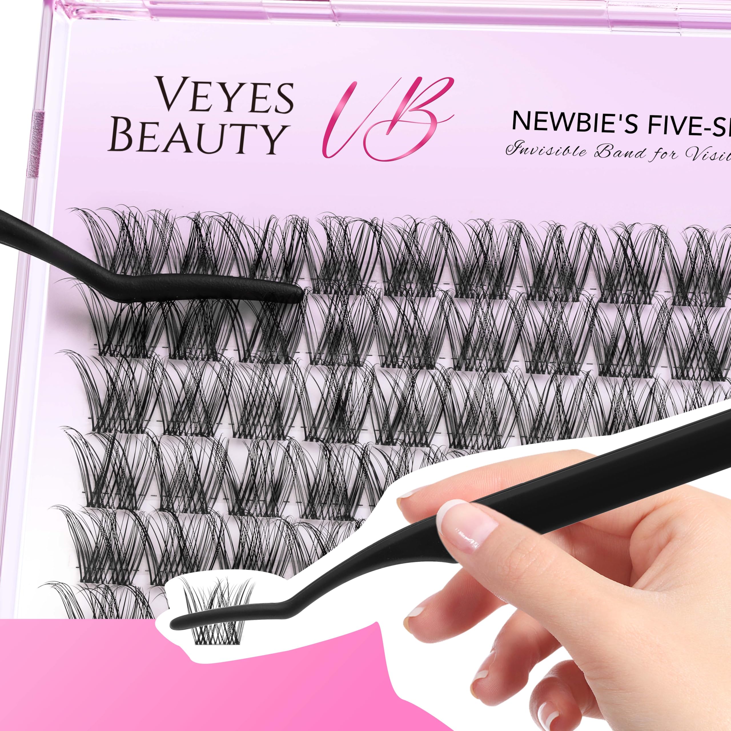 VEYESBEAUTY waterproof seal extends wear while keeping lashes secure.
