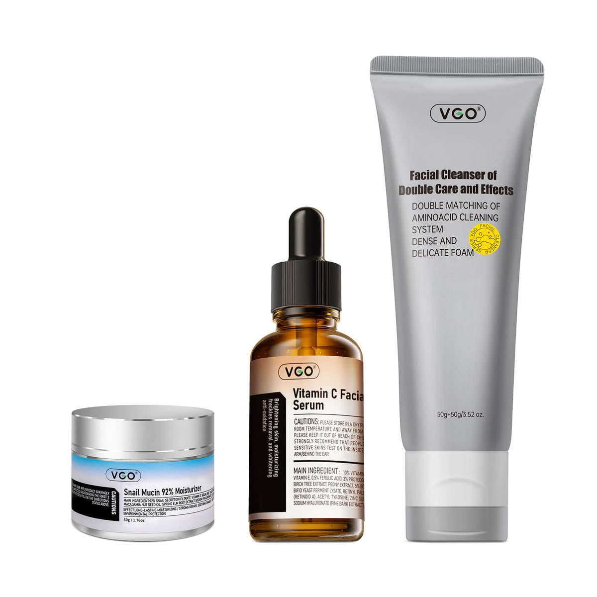VGO Face Wash bottle pour demonstrates gentle cleansing and skin barrier protection.