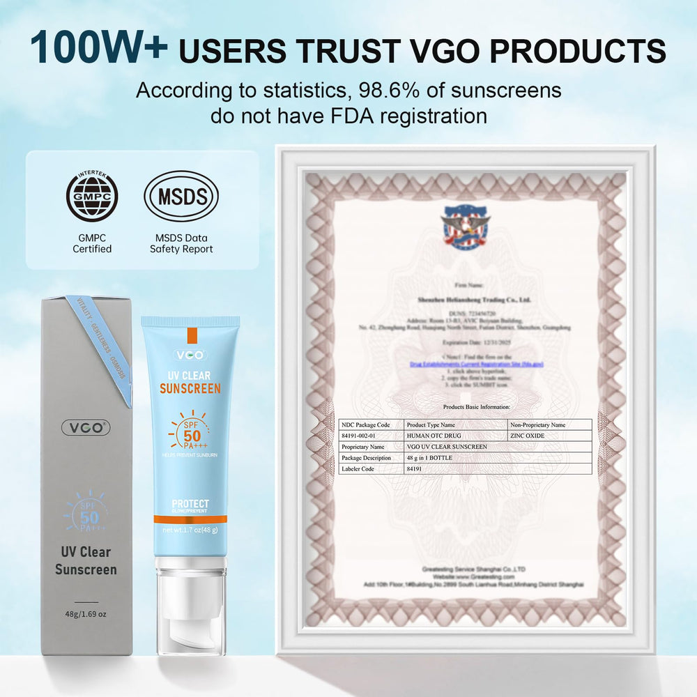VGO sunscreen demonstrated under makeup as part of daily skincare.