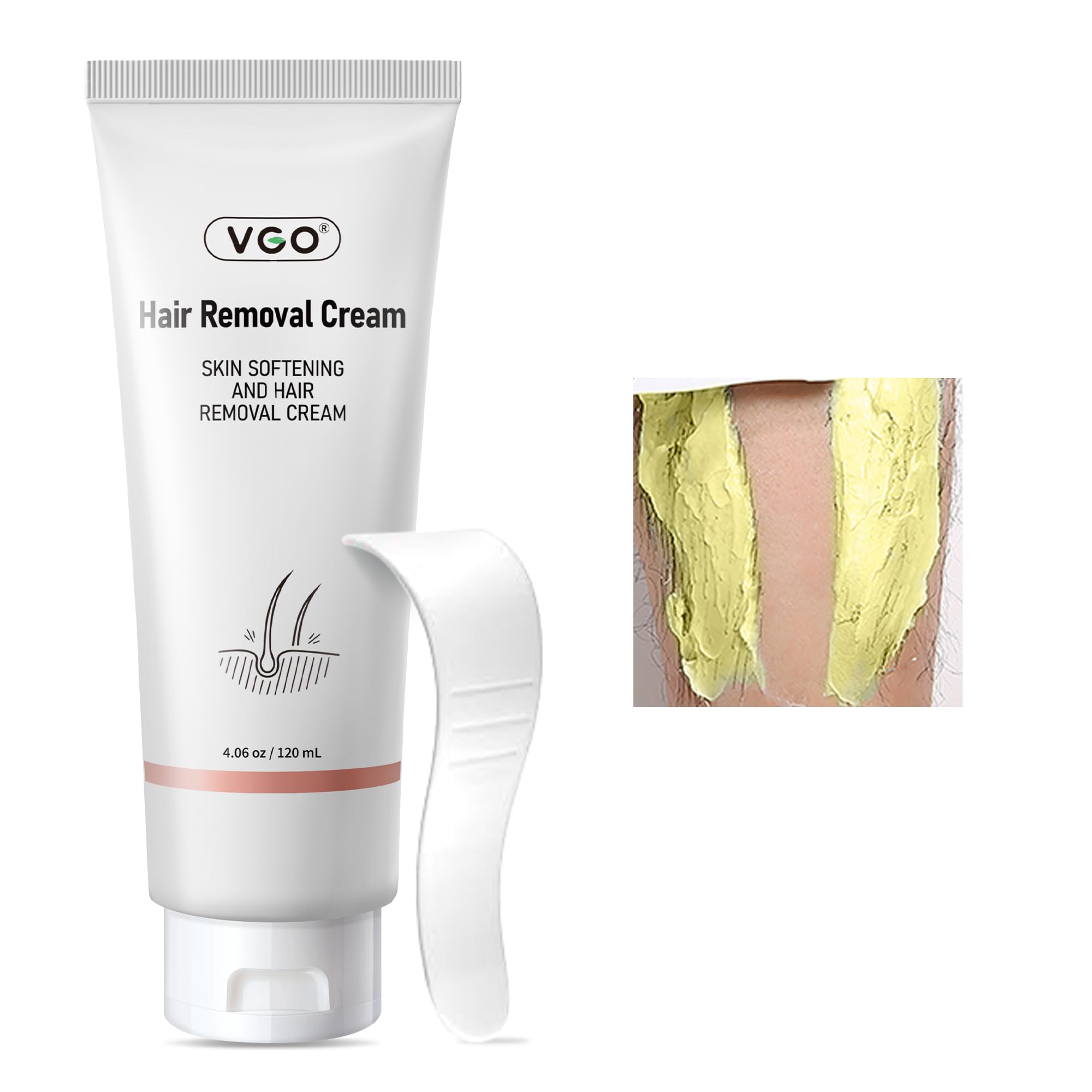 VGO Painless Bikini Gel packaging highlights fragrance-free formula for sensitive skin.