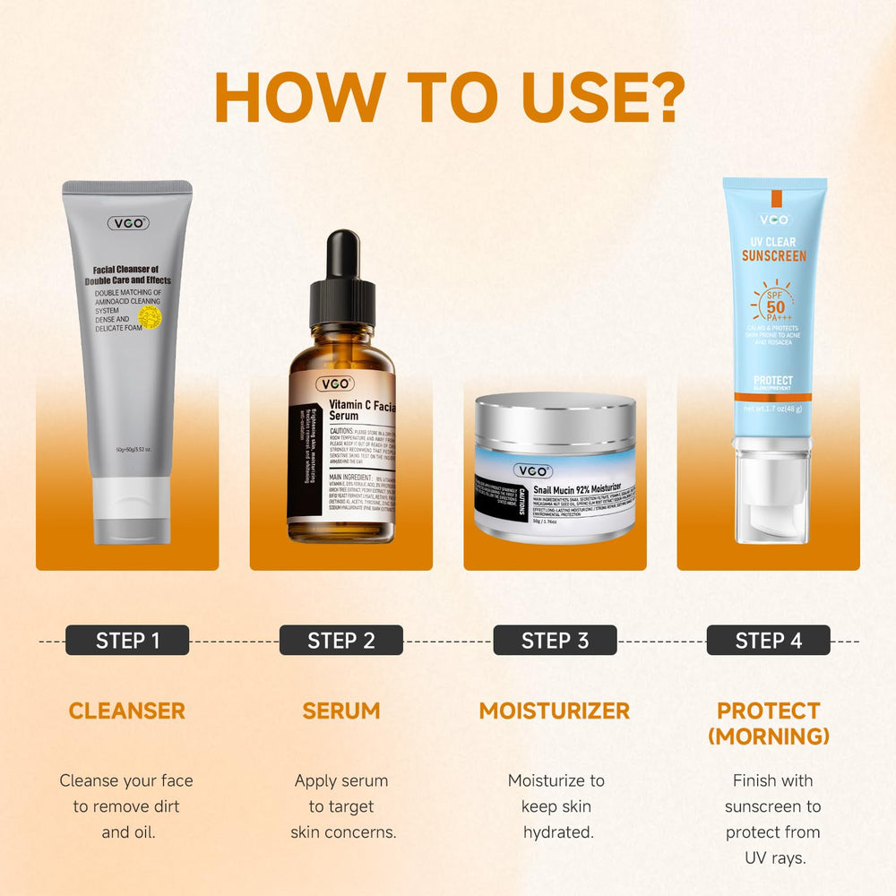 VGO vitamin c serum packaging display emphasizes a 2-pack option