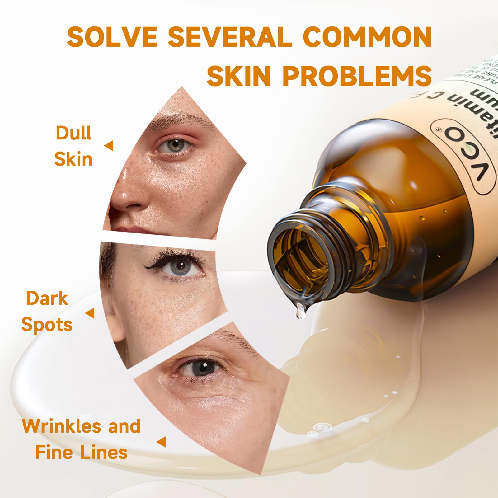 VGO Vitamin C Serum texture swatch shows lightweight formula.