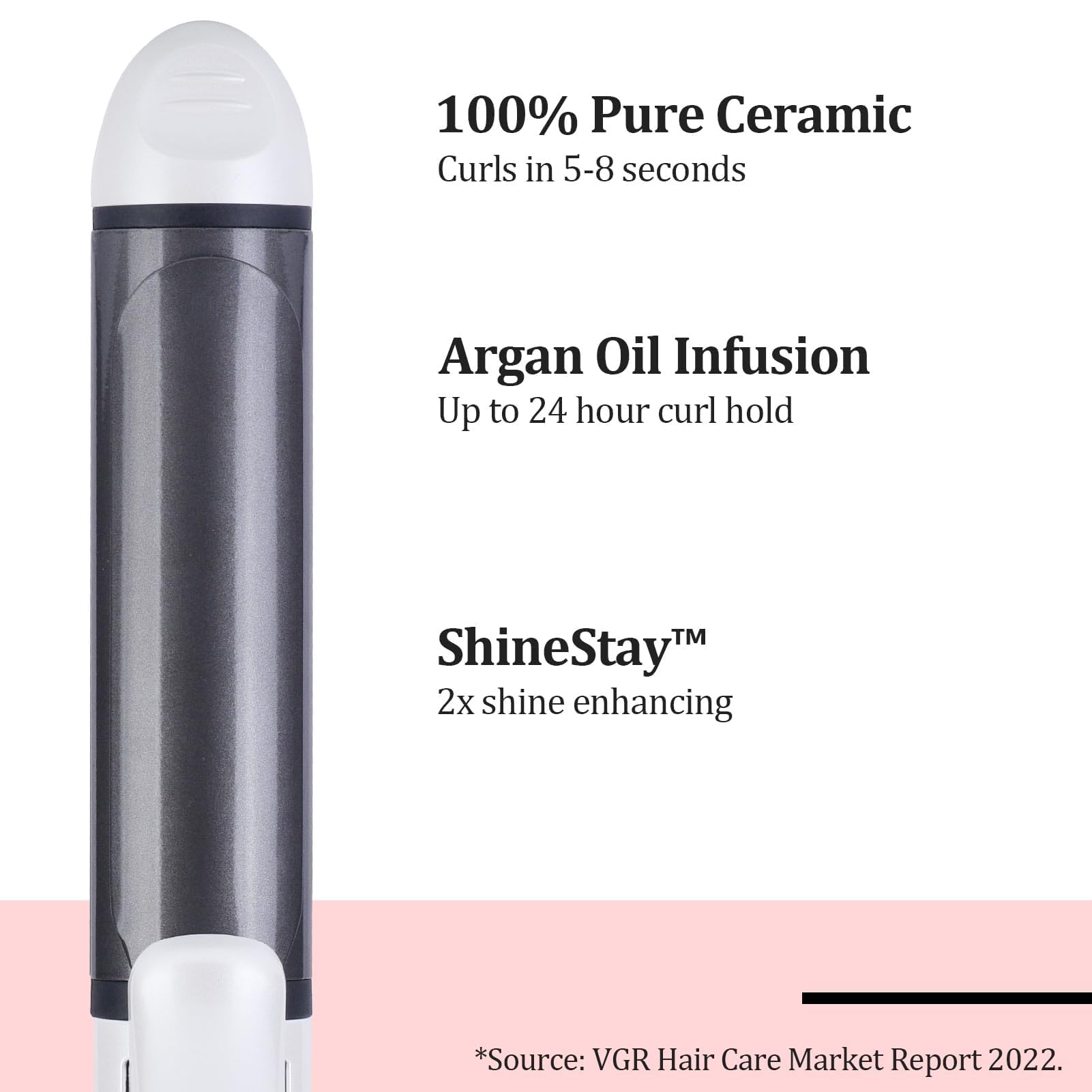 VGR ceramic surface with argan oil infusion for silky results.