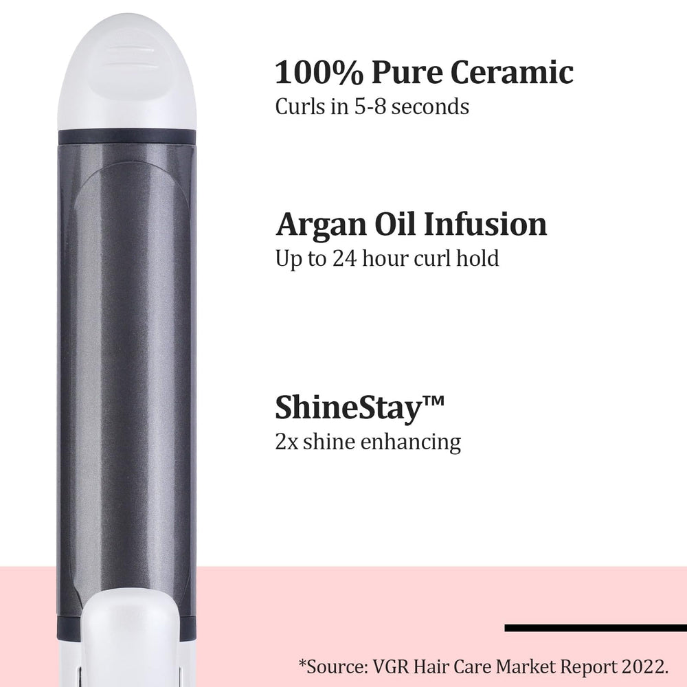 VGR ceramic surface with argan oil infusion for silky results.