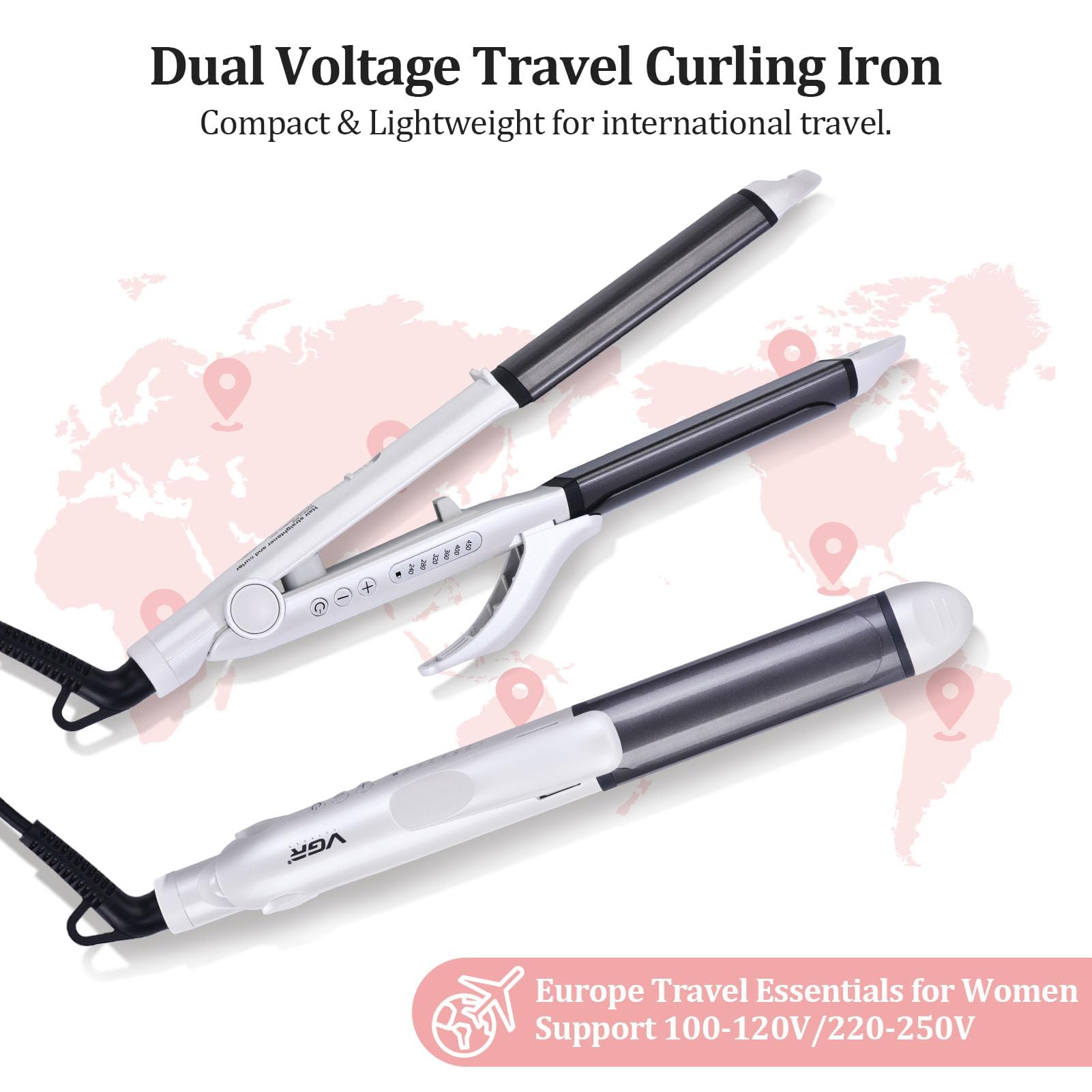 VGR smart voltage detection adapts to outlets worldwide for safe, reliable styling.