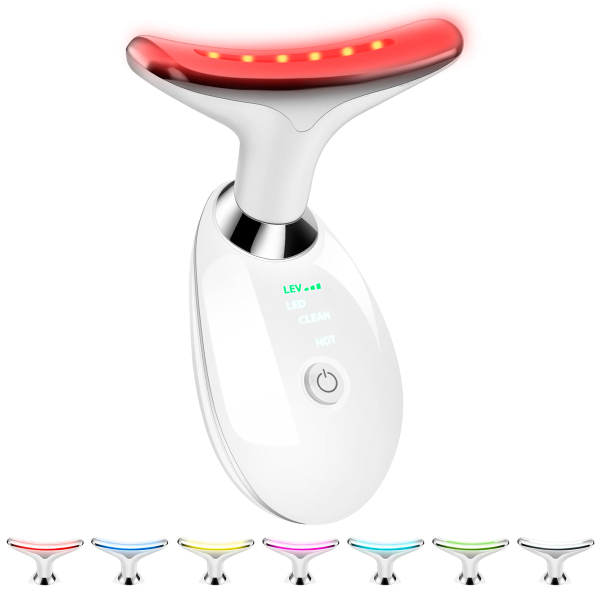 VGY face and neck massager in closeup, highlighting 7-in-1 functionality for skincare routines.