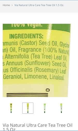 Via Natural Tea Tree Oil packaging compact and travel-friendly