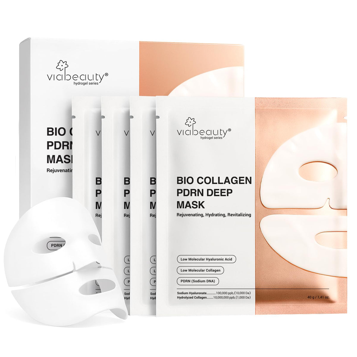 VIABEAUTY Bio Collagen Mask for overnight glass skin hydration.