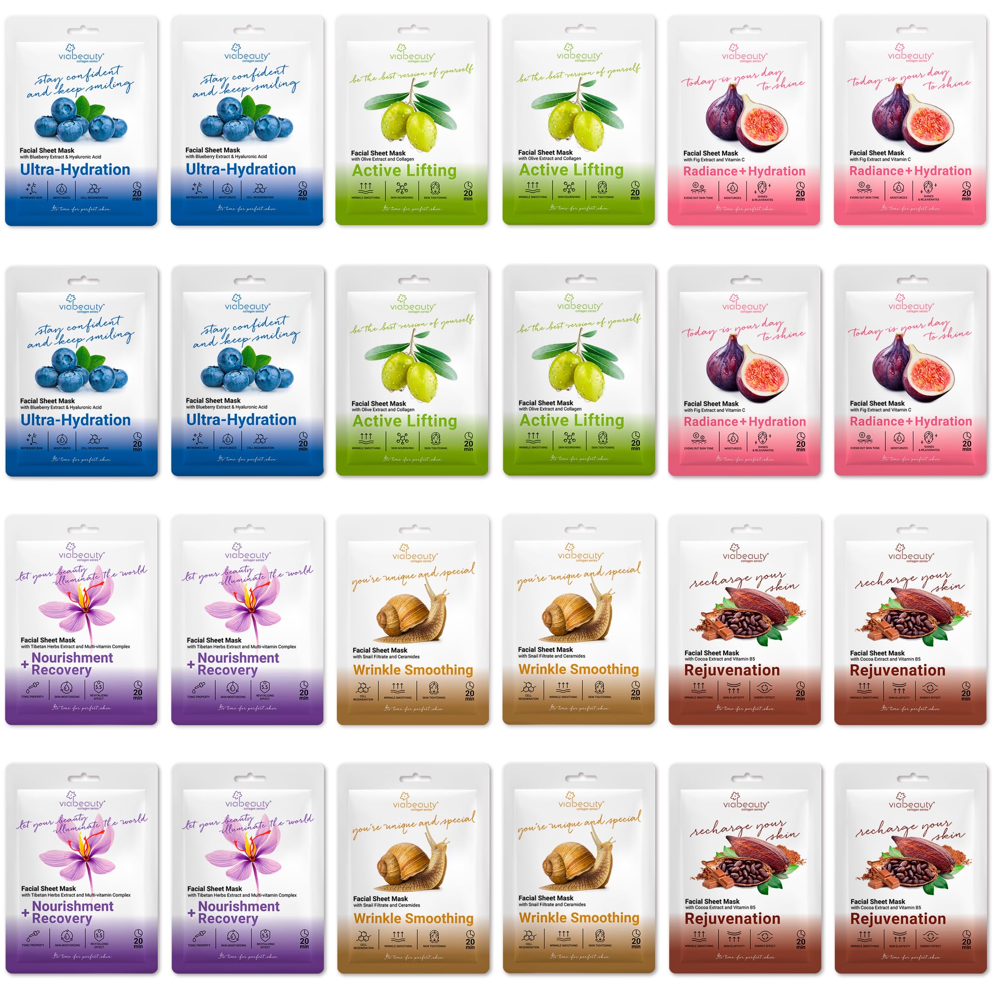 VIABEAUTY collagen hydration mask for a plump, dewy complexion.