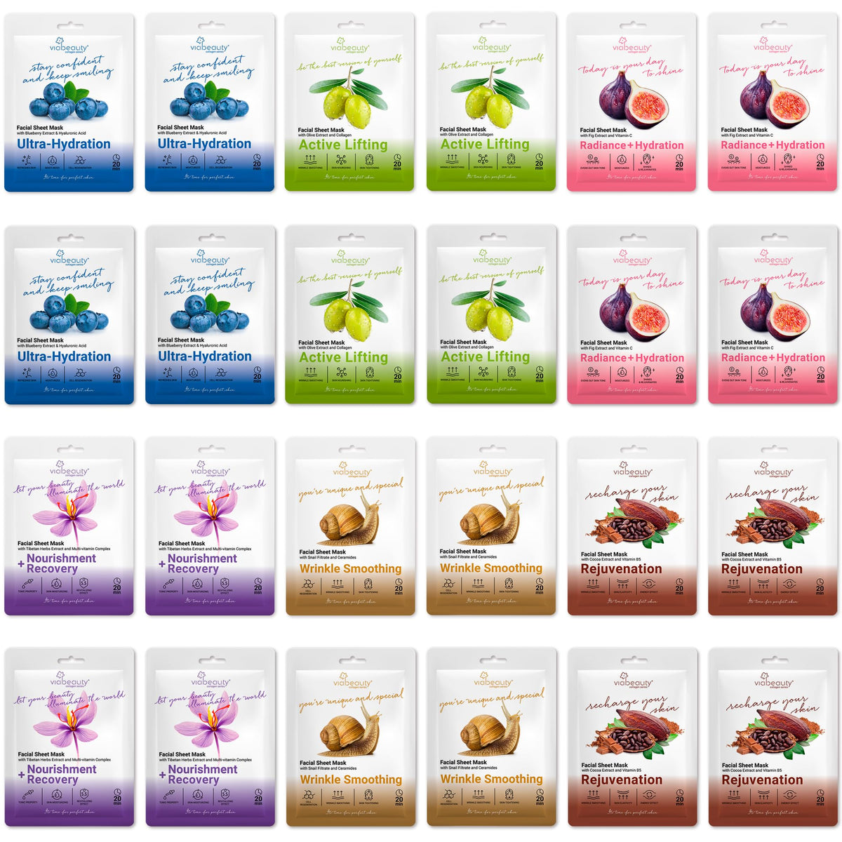 VIABEAUTY collagen hydration mask for a plump, dewy complexion.
