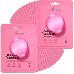 VIABEAUTY collagen mask 24-pack for deep hydration and elasticity.