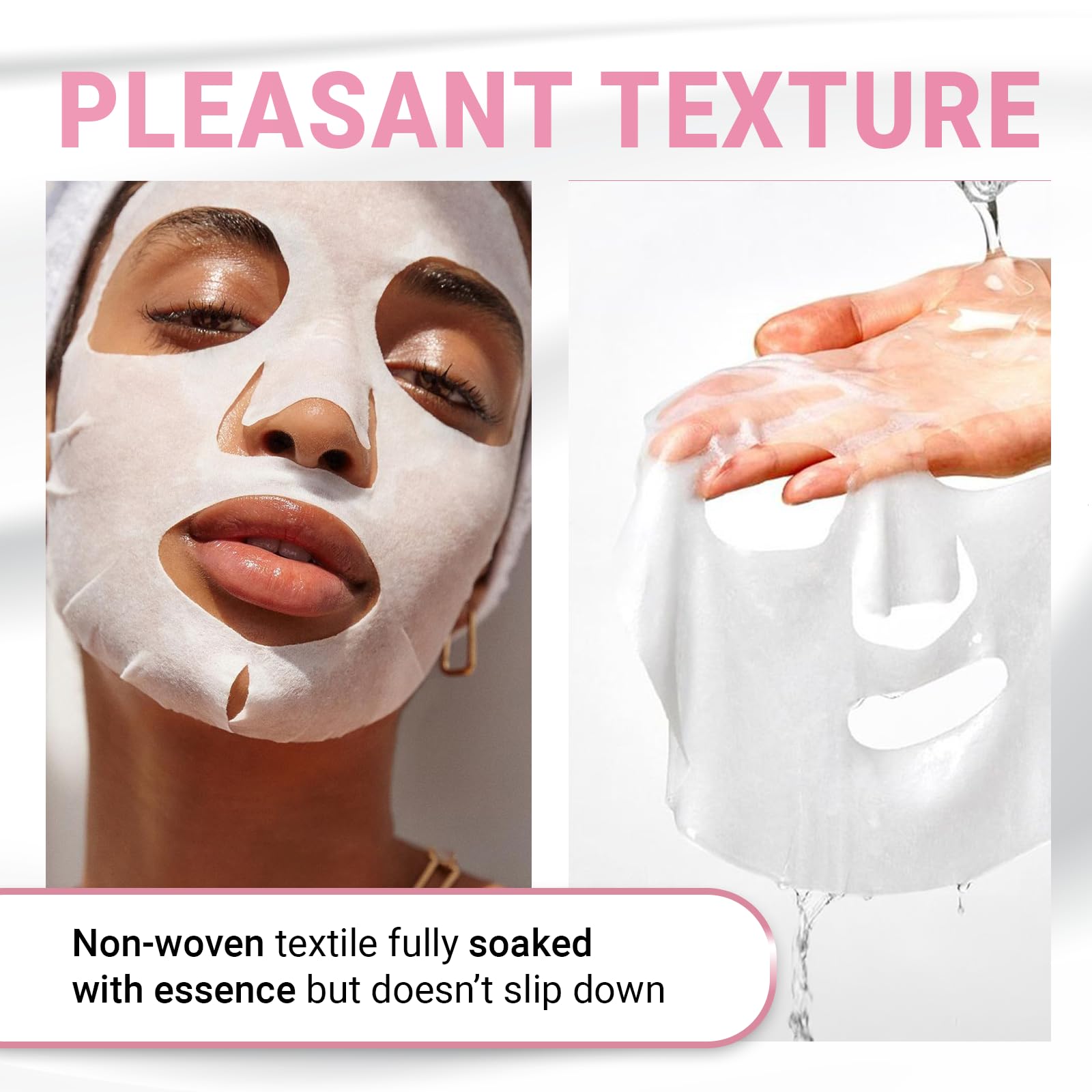 VIABEAUTY moisturizing sheet mask offers spa-like home pampering.
