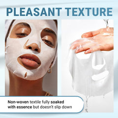 VIABEAUTY sheet mask glistening with moisture for a plush feel