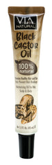 Via Natural Black Castor Oil bottle for hair, skin moisture, nourishment.