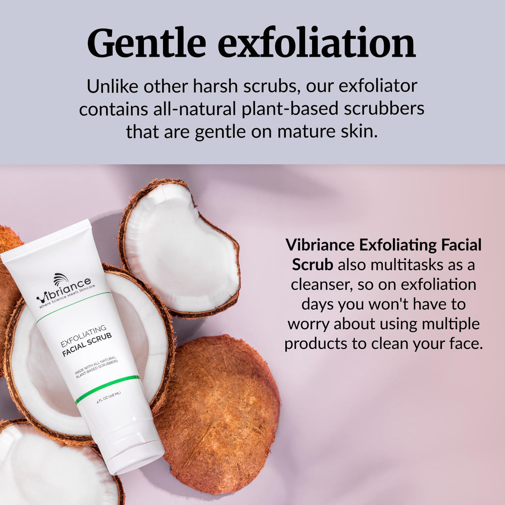 Vibriance Face Scrub cucumber extract ingredient—calming skin feel