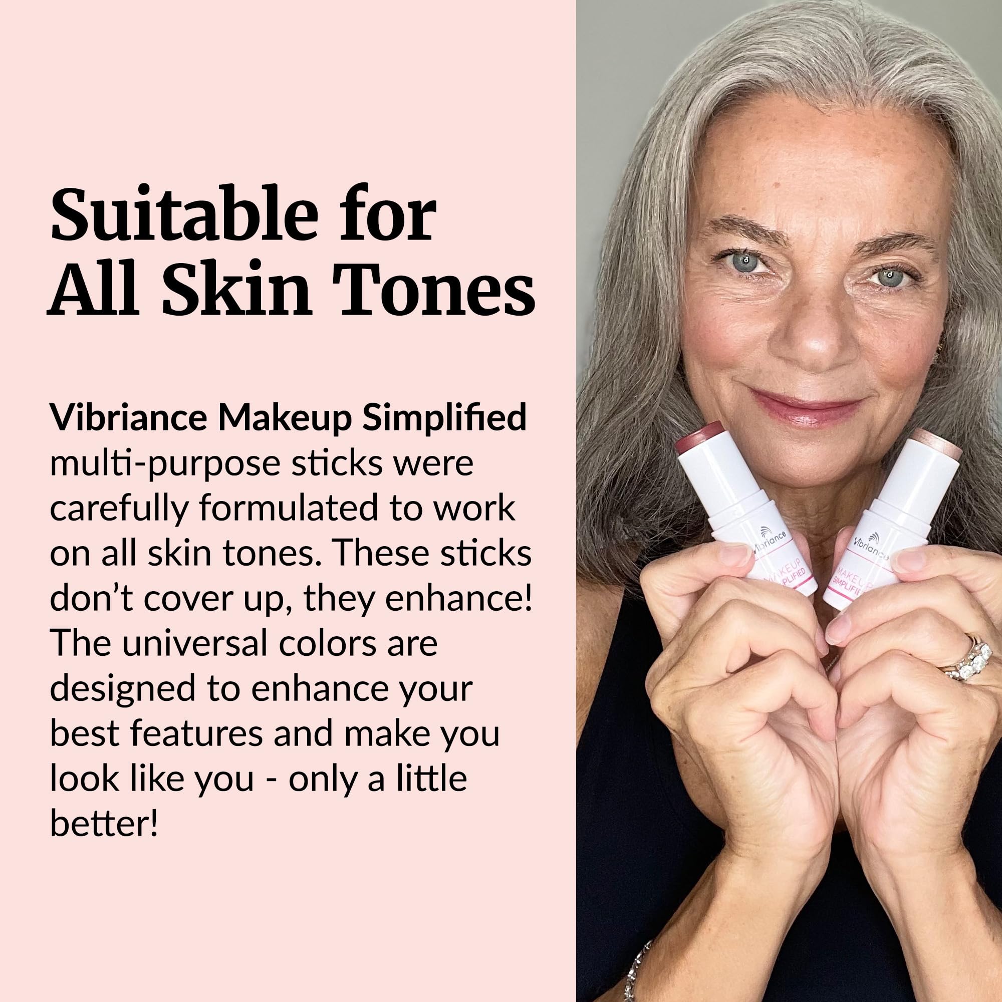 Vibriance highlighter-stick on collarbone adds dewy warmth