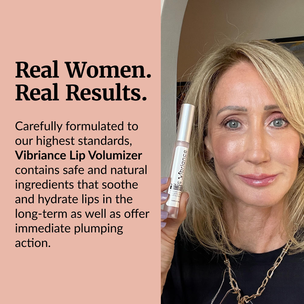 Vibriance Hydrating Lip Volumizer packaging display signals premium skincare