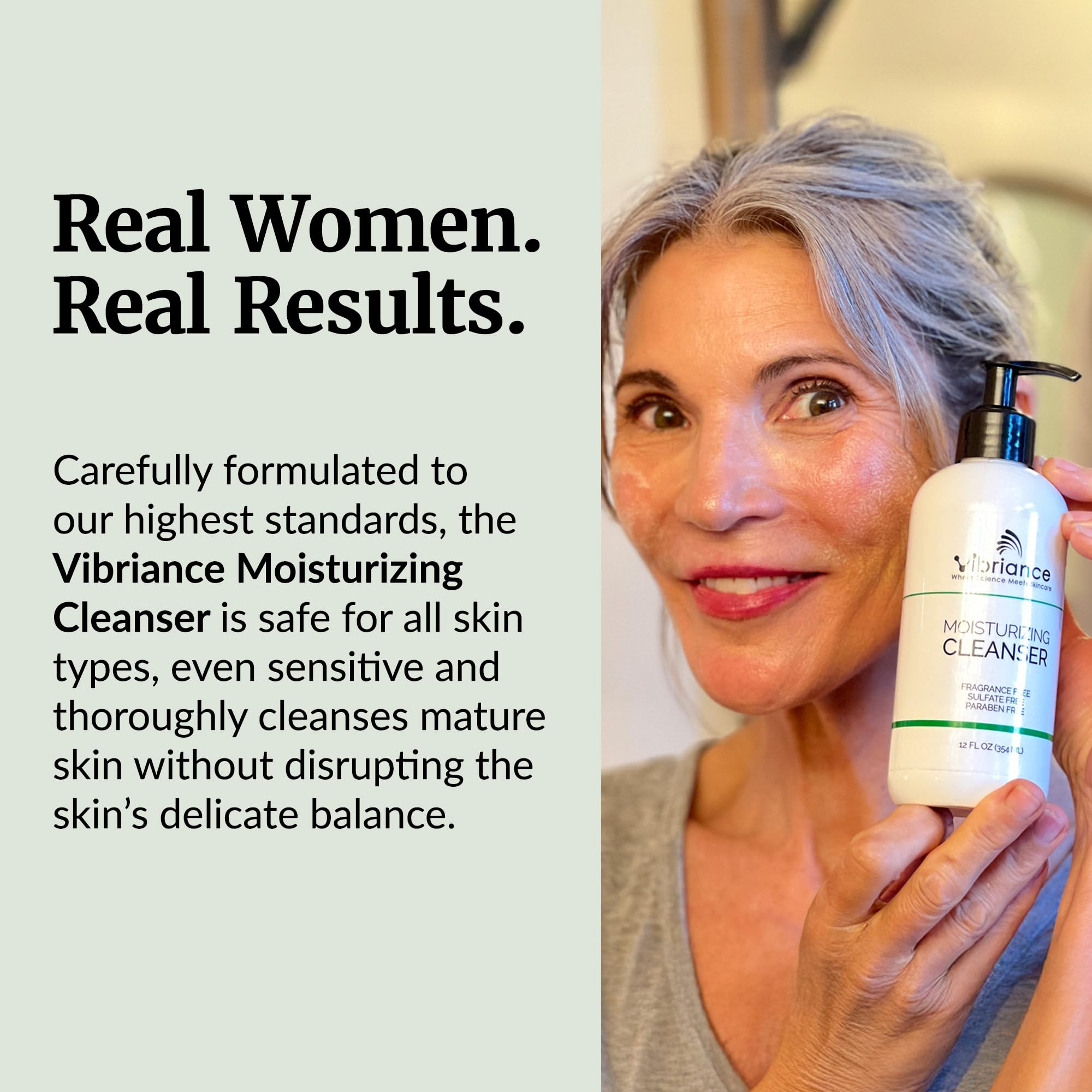 Vibriance Cleanser used daily by men and women for balanced moisture