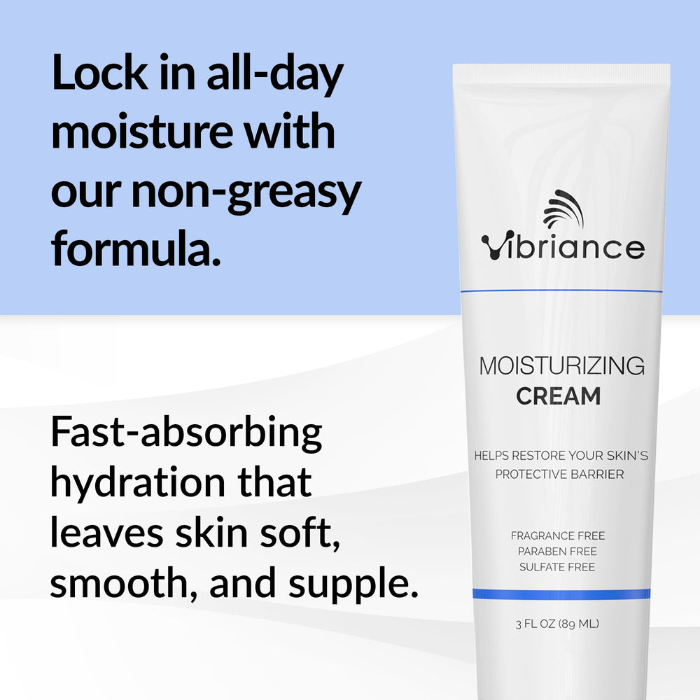 Close-up of the cream texture from Vibriance Moisturizing Cream for smooth absorption.