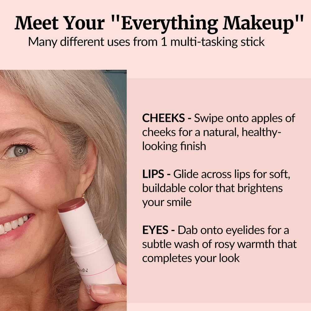Vibriance Cream Blush Stick shown as contour for subtle definition