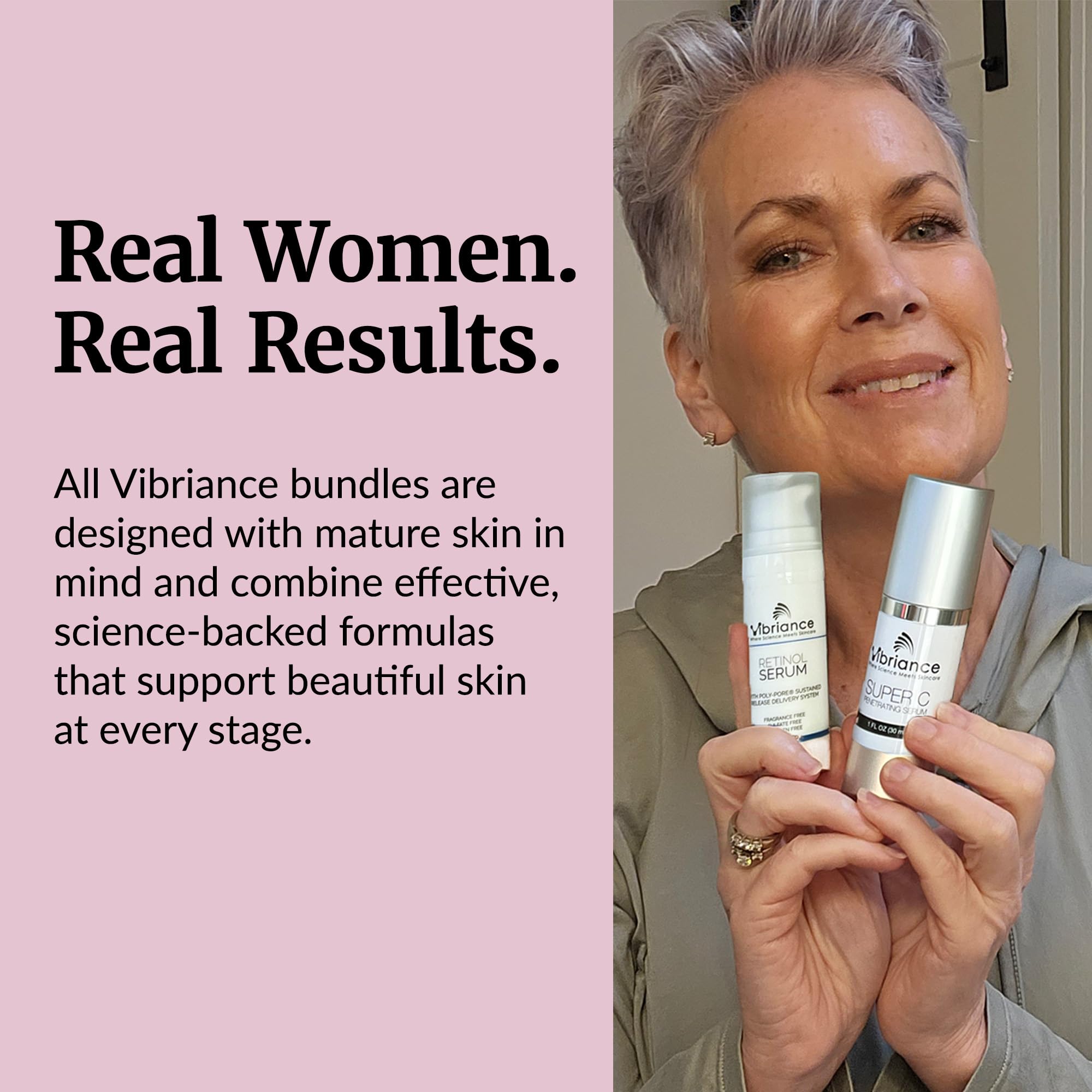 User applying Vibriance Retinol Serum after cleansing for smoother skin