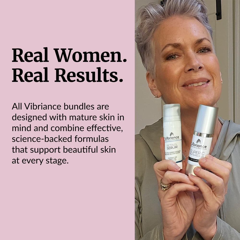 User applying Vibriance Retinol Serum after cleansing for smoother skin
