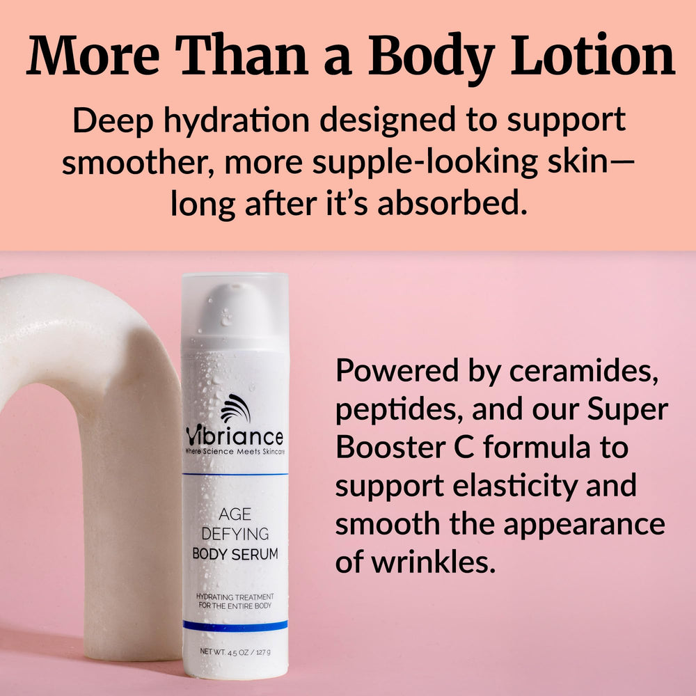 Vibriance serum on skin after use for a lasting glow and softness.