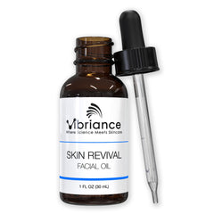 Vibriance Skin Revival Oil bottle close-up highlighting hydration for dry skin