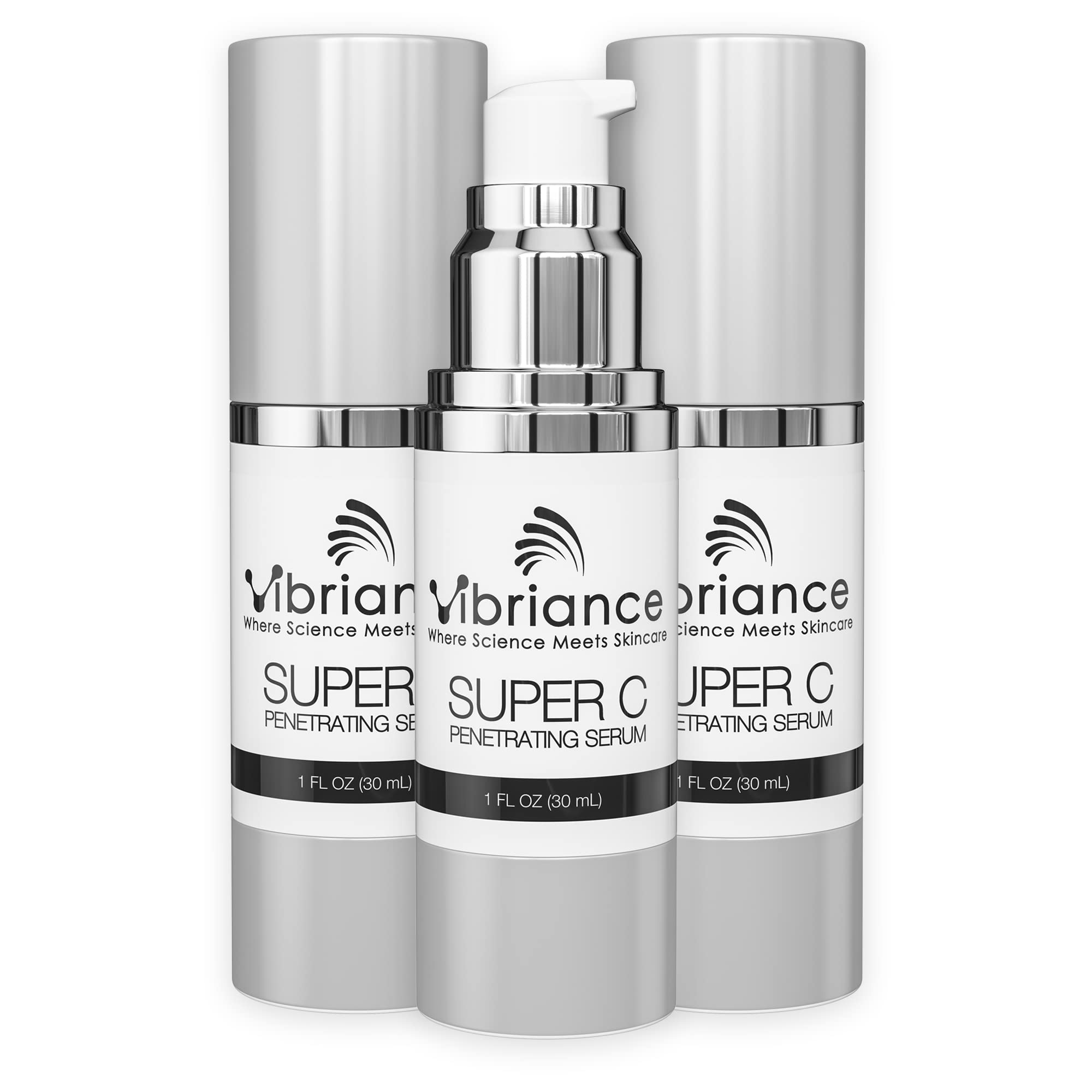 Vibriance Super C Serum bottle with pump for daily use