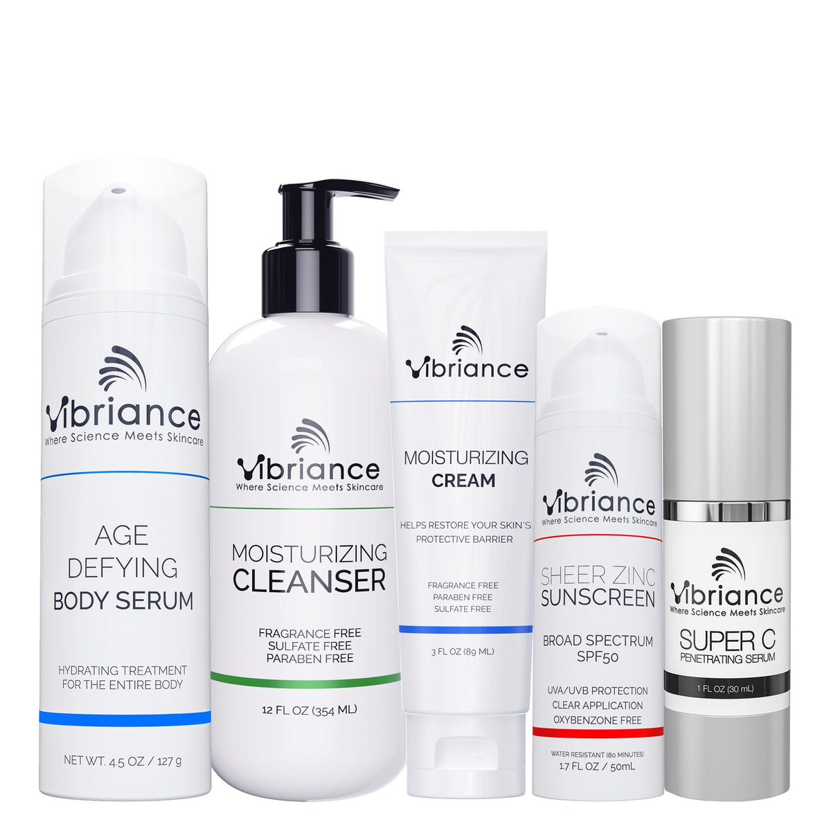 Vibriance Super C Serum bottle applying brightening hydration for smoother skin