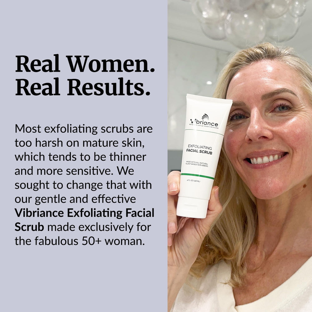 Vibriance Ultra-Gentle Face Scrub application—simple routine for clearer pores