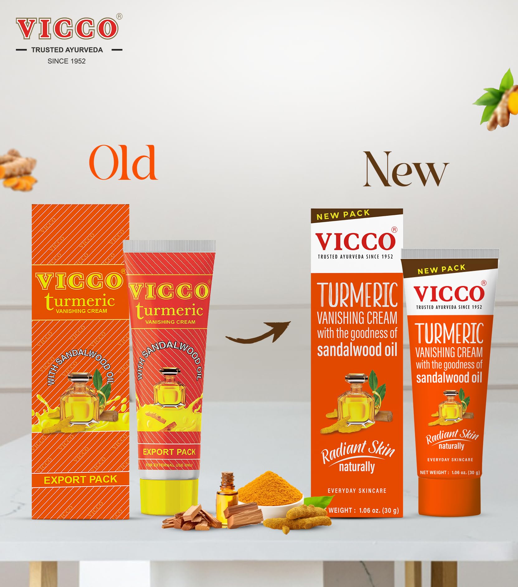 Vicco Turmeric Face Moisturizer creamy texture closeup shows rich moisturization.