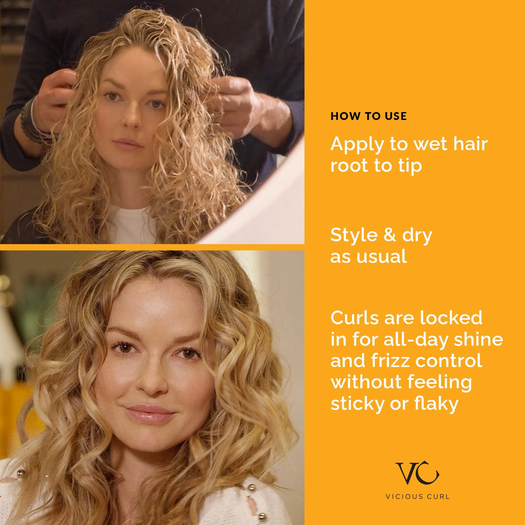 VICIOUS CURL Curl Lock Gel curl-definition close-up showing defined curls