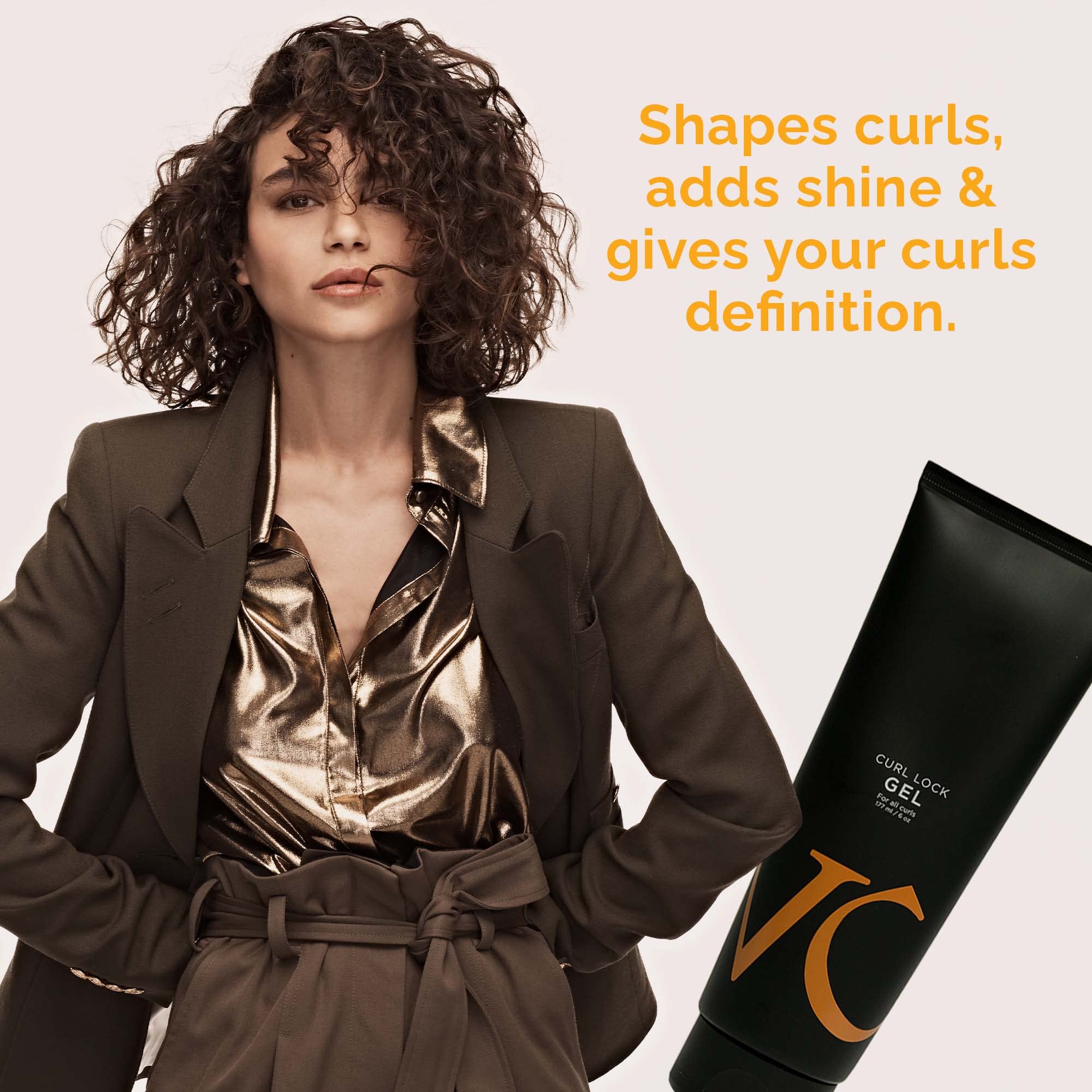 VICIOUS CURL Curl Lock Gel hair-shine close-up highlighting shine and softness