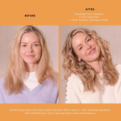 VICIOUS CURL Foaming Cleanse scalp massage demonstrating gentle cleansing with botanicals.