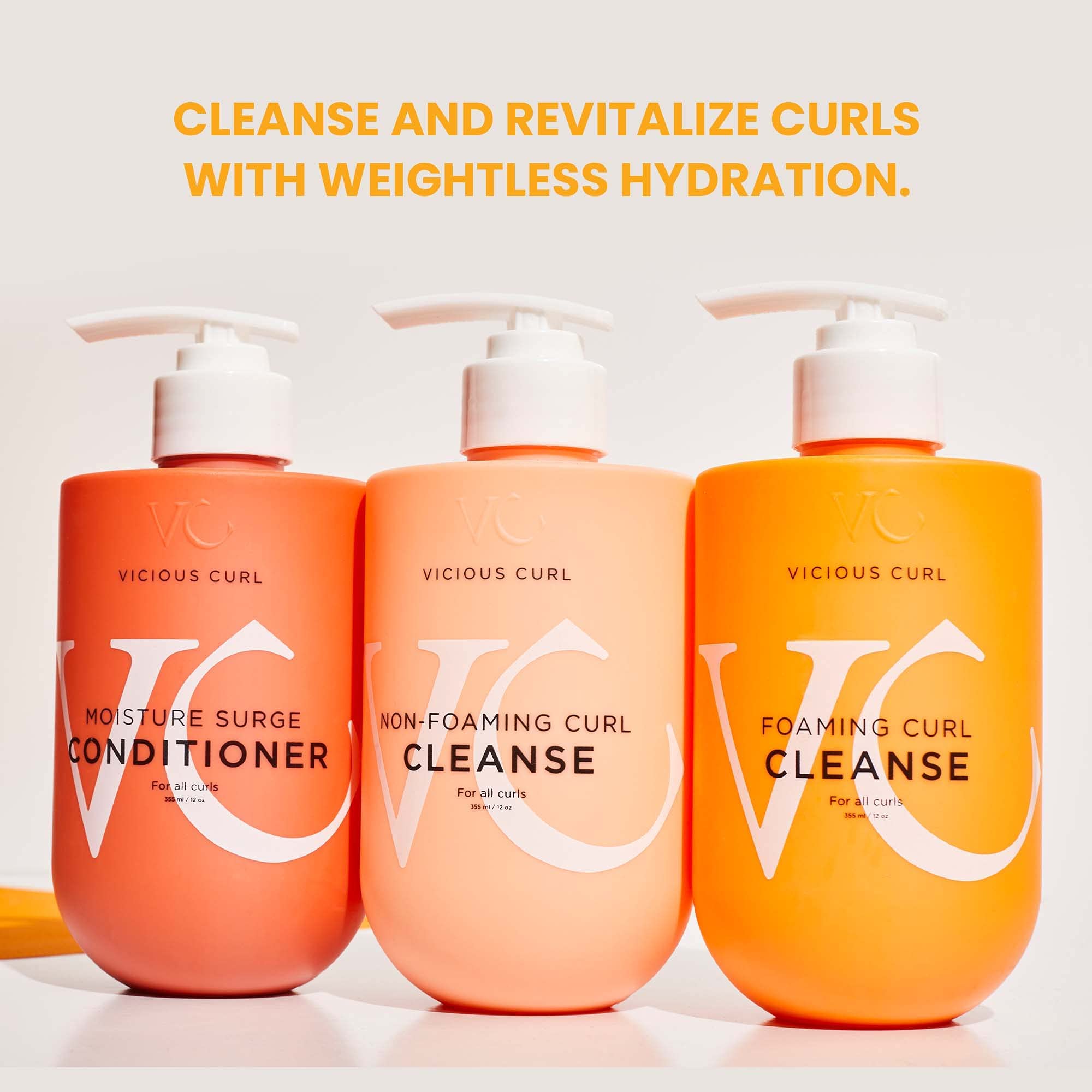 Curls before treatment with VICIOUS CURL Moisture Surge for frizz control